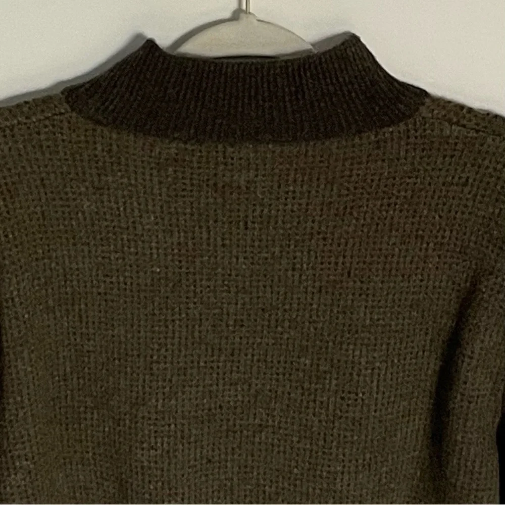 J. Crew Rugged Merino 1/4 Zip Black Gray Knit Pullover Sweater 47042